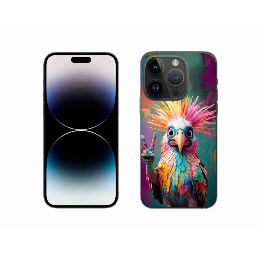 Gelový kryt mmCase na iPhone 14 Pro - barevný rebel