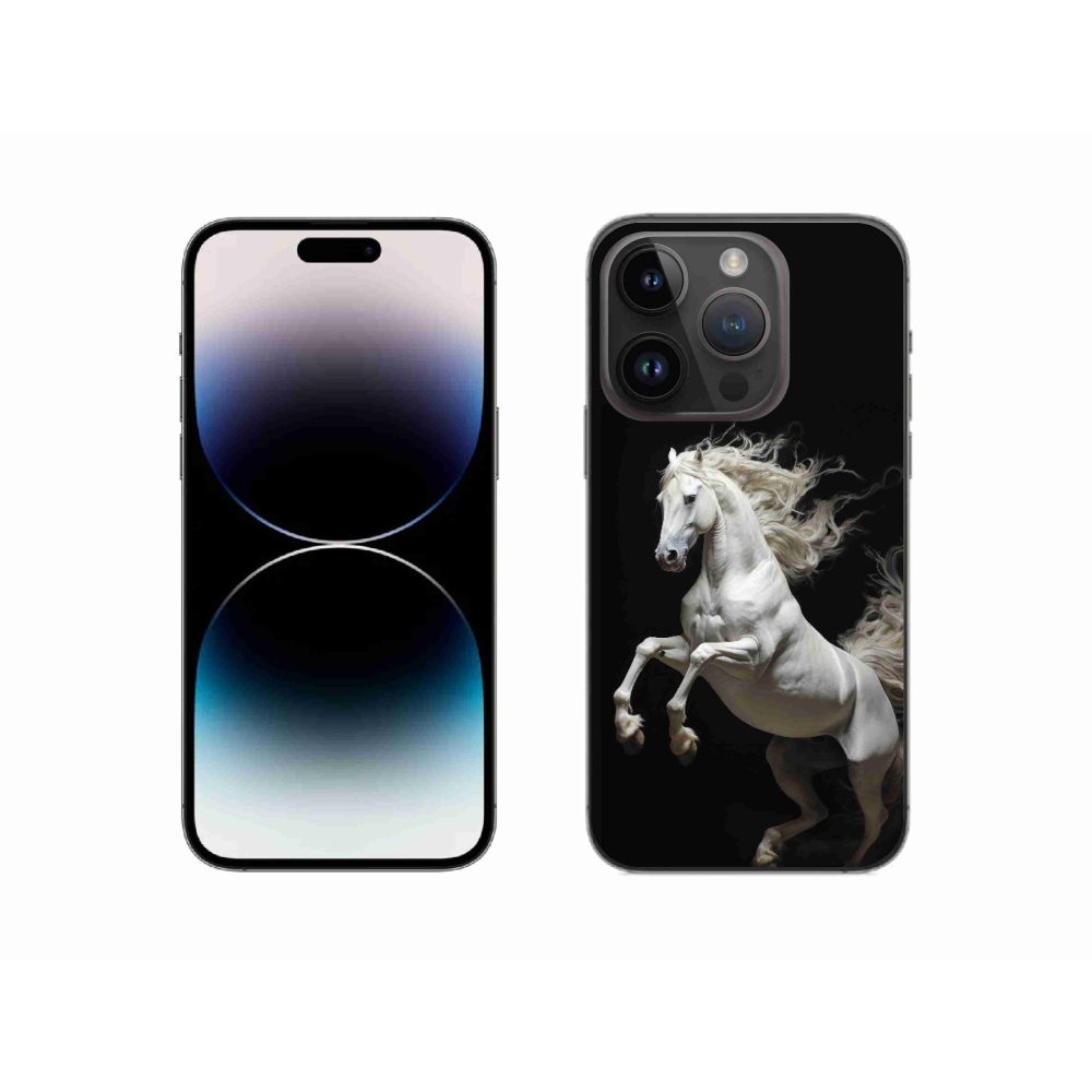 Gelový kryt mmCase na iPhone 14 Pro - bílý kůň 4
