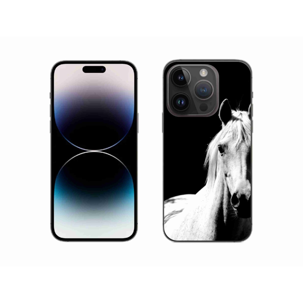 Gelový kryt mmCase na iPhone 14 Pro - bílý kůň 5