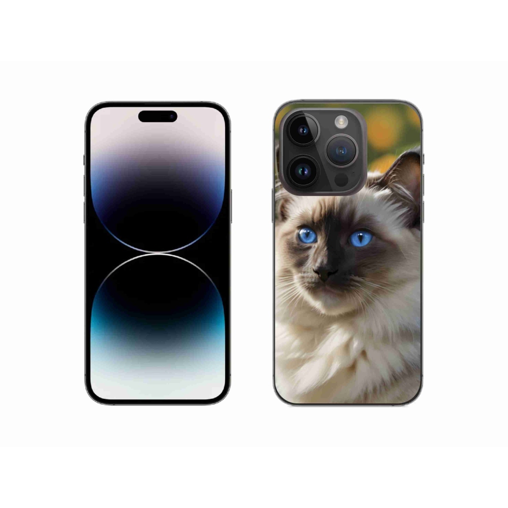 Gelový kryt mmCase na iPhone 14 Pro - bílý ragdoll