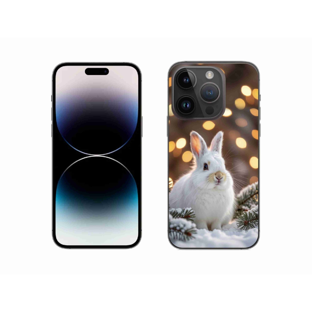 Gelový kryt mmCase na iPhone 14 Pro - bílý zajíc