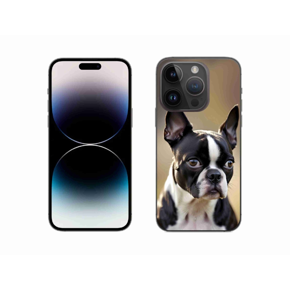 Gelový kryt mmCase na iPhone 14 Pro - bostonský teriér