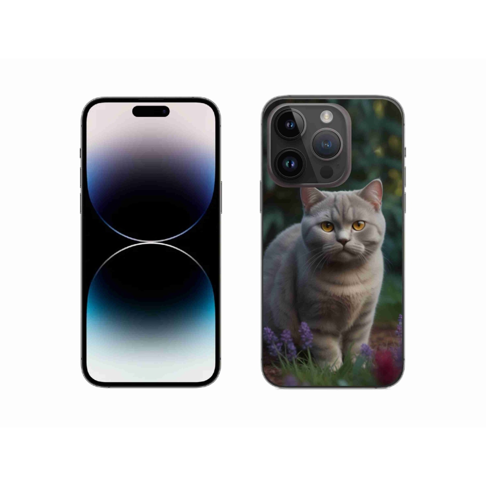 Gelový kryt mmCase na iPhone 14 Pro - britská kočka