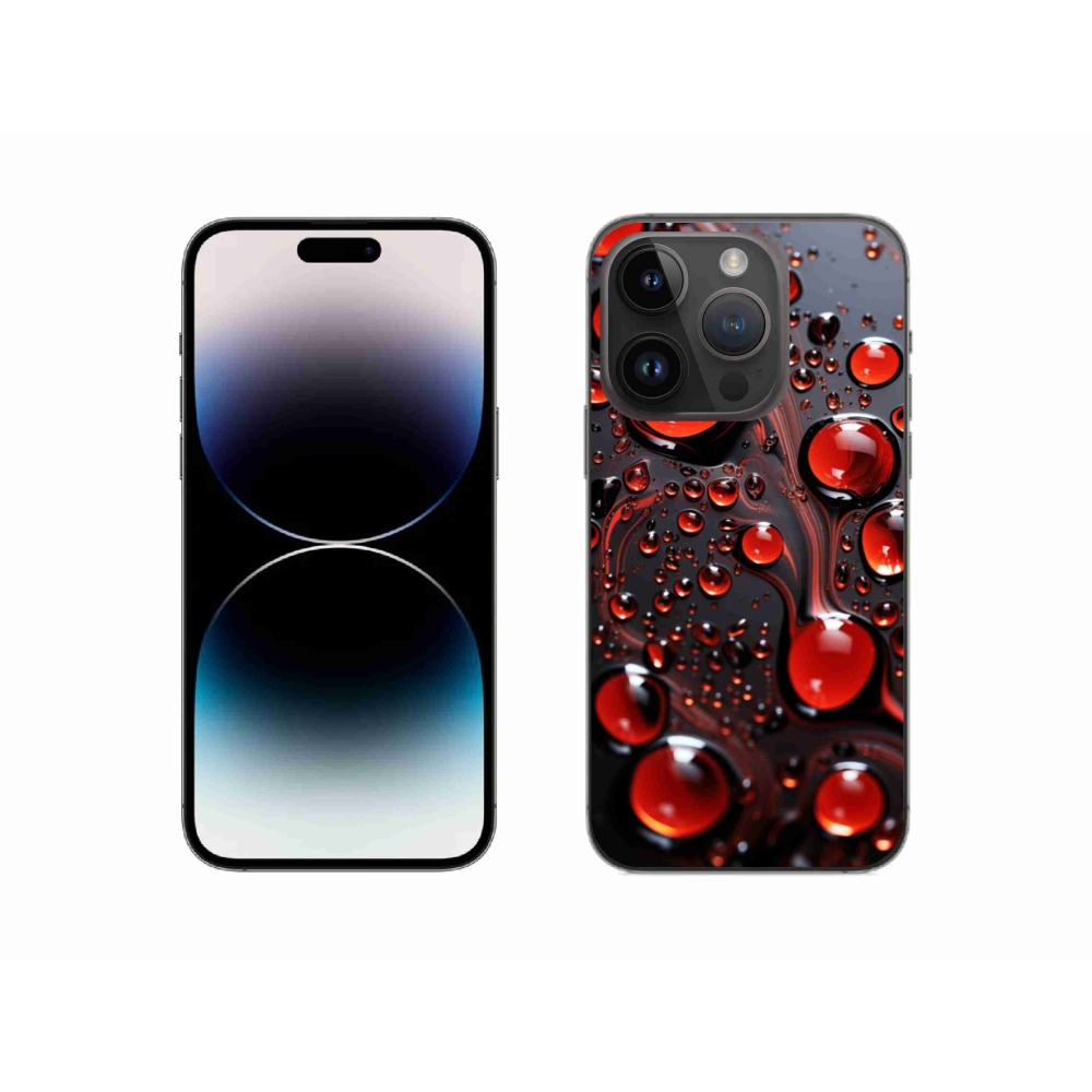 Gelový kryt mmCase na iPhone 14 Pro - červené kapky 2