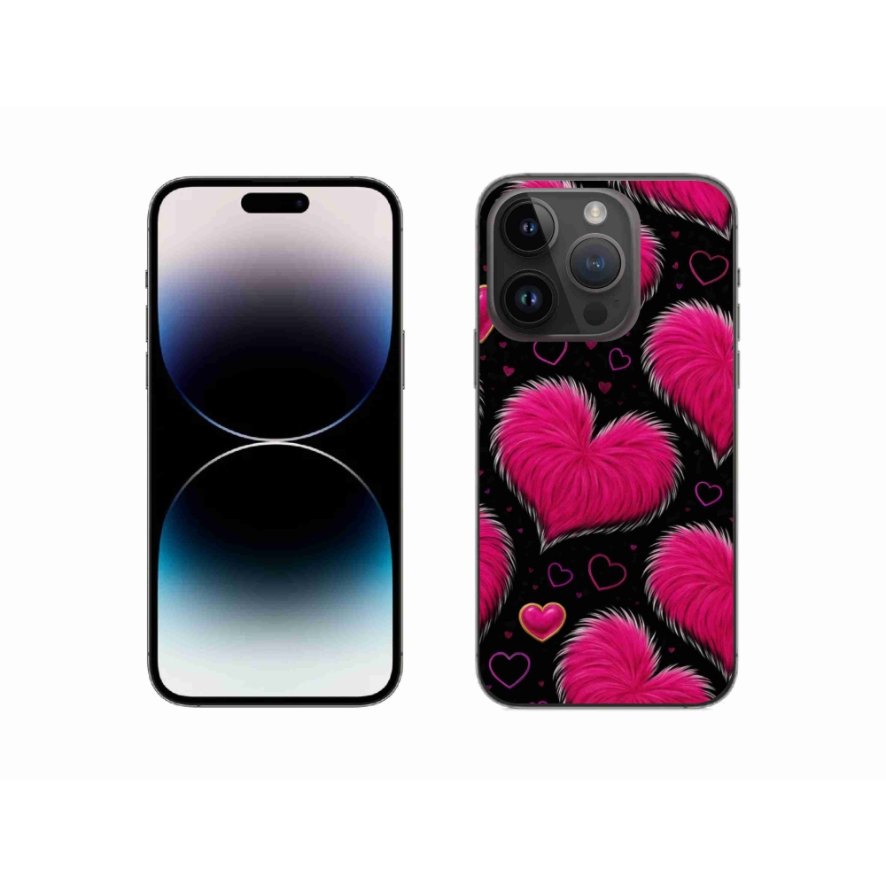 Gelový kryt mmCase na iPhone 14 Pro - hebká srdce