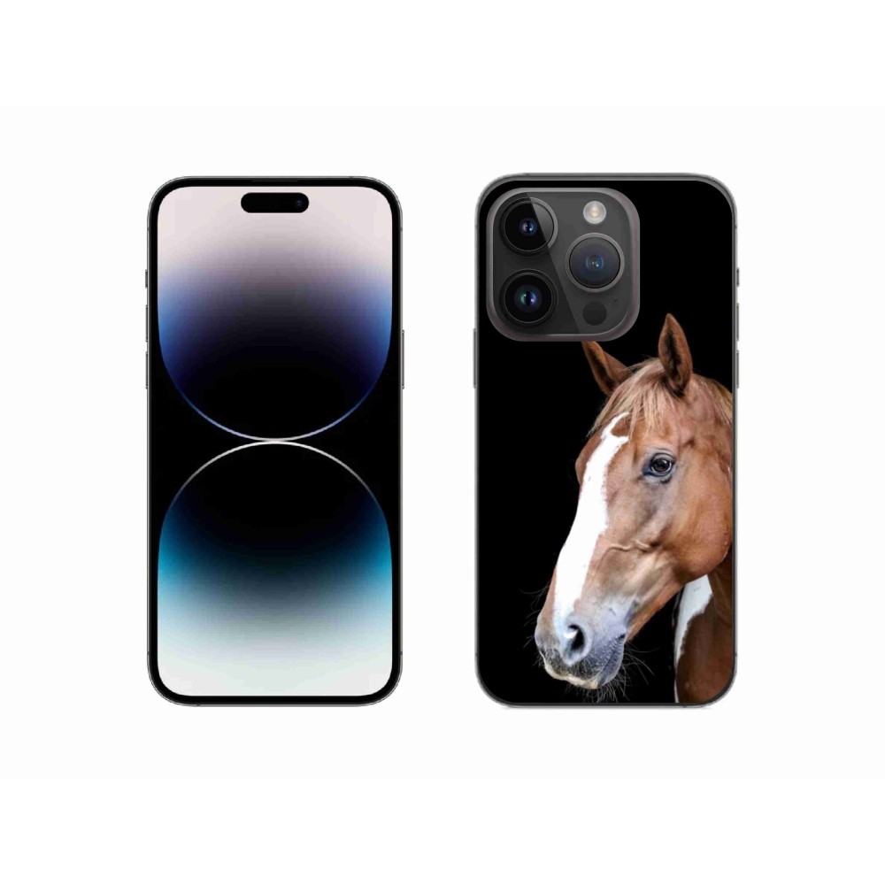 Gelový kryt mmCase na iPhone 14 Pro - hnědý kůň 3