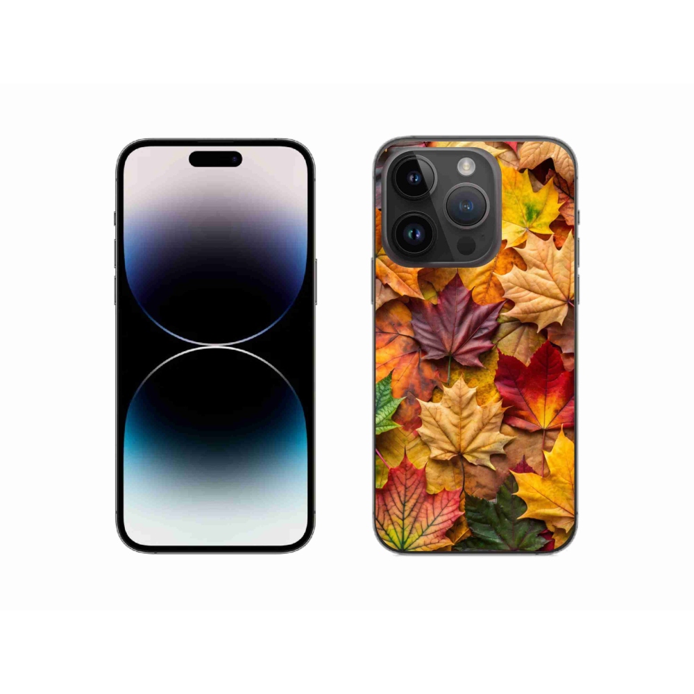 Gelový kryt mmCase na iPhone 14 Pro - javorové listy 2