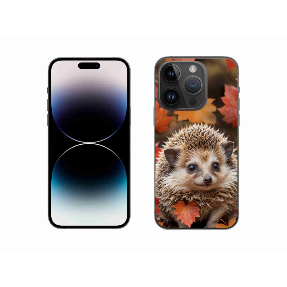Gelový kryt mmCase na iPhone 14 Pro - ježek v listí