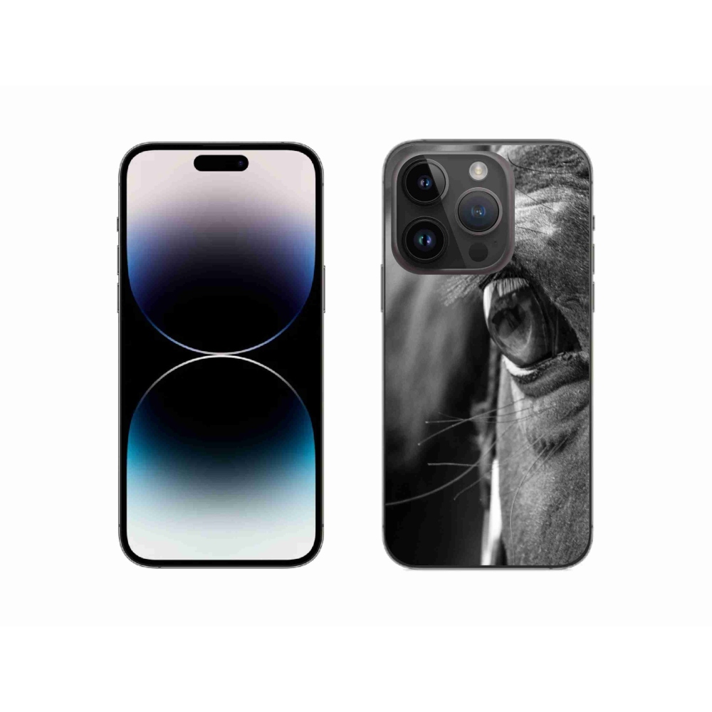 Gelový kryt mmCase na iPhone 14 Pro - koňský pohled