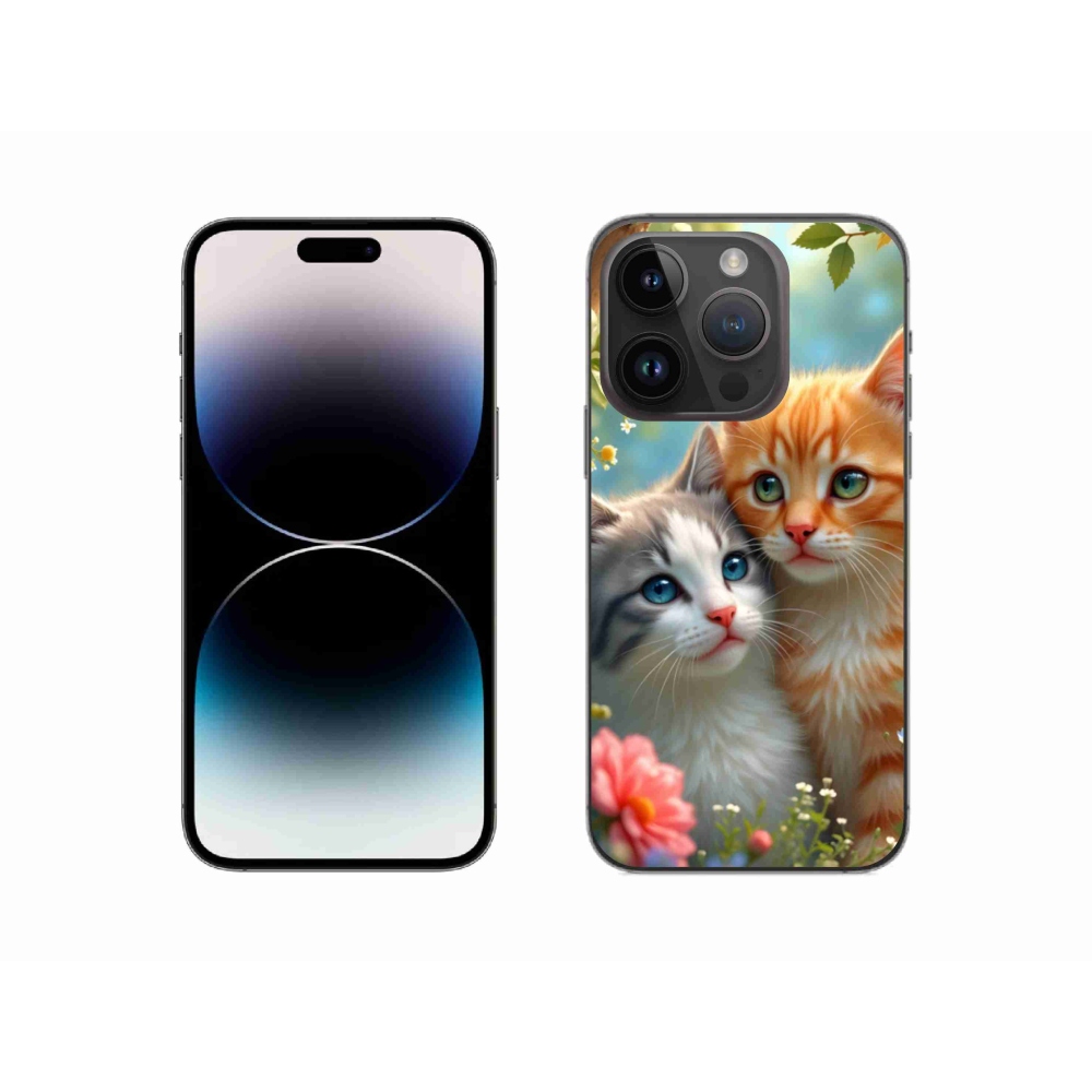 Gelový kryt mmCase na iPhone 14 Pro - kočičí láska 2