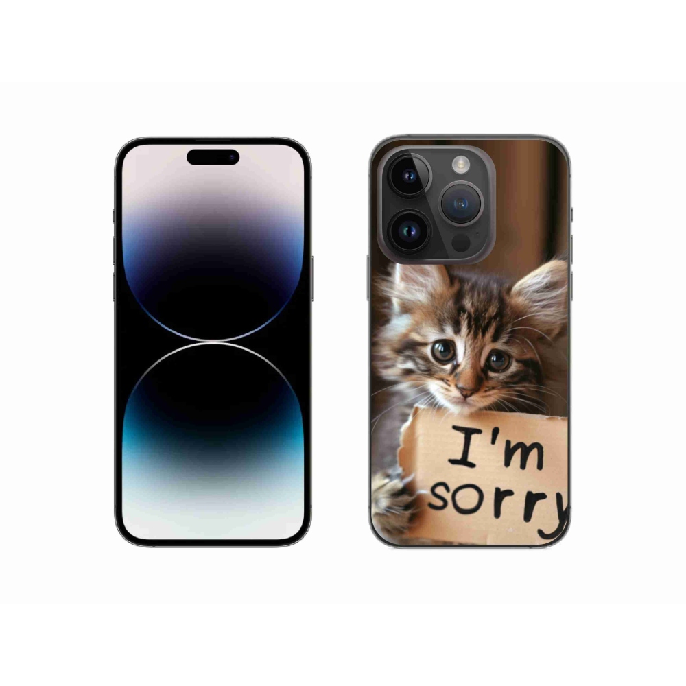 Gelový kryt mmCase na iPhone 14 Pro - kočíčí omluva