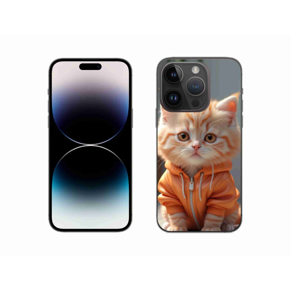 Gelový kryt mmCase na iPhone 14 Pro - kotě v mikině