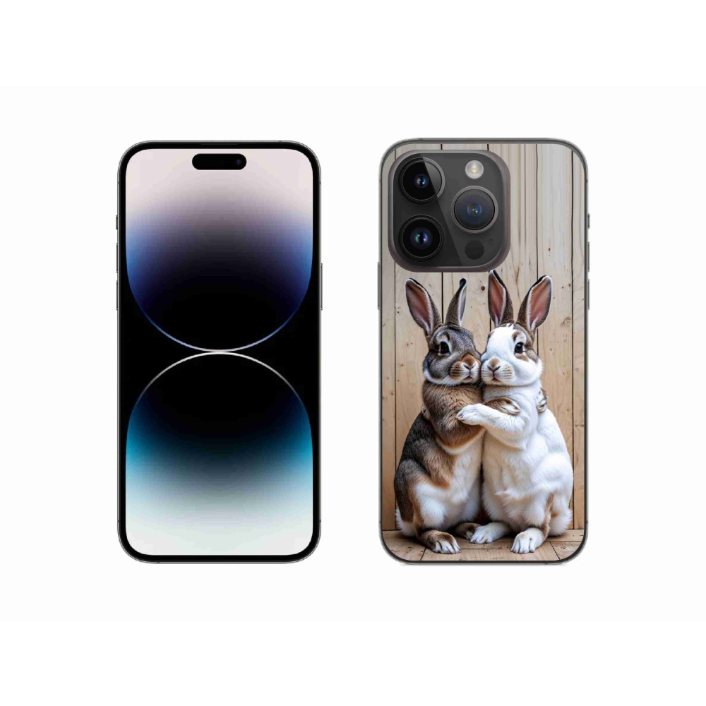 Gelový kryt mmCase na iPhone 14 Pro - králičí pár