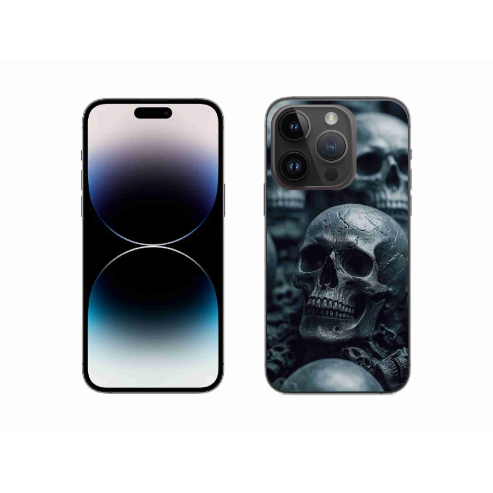 Gelový kryt mmCase na iPhone 14 Pro - lebka 2