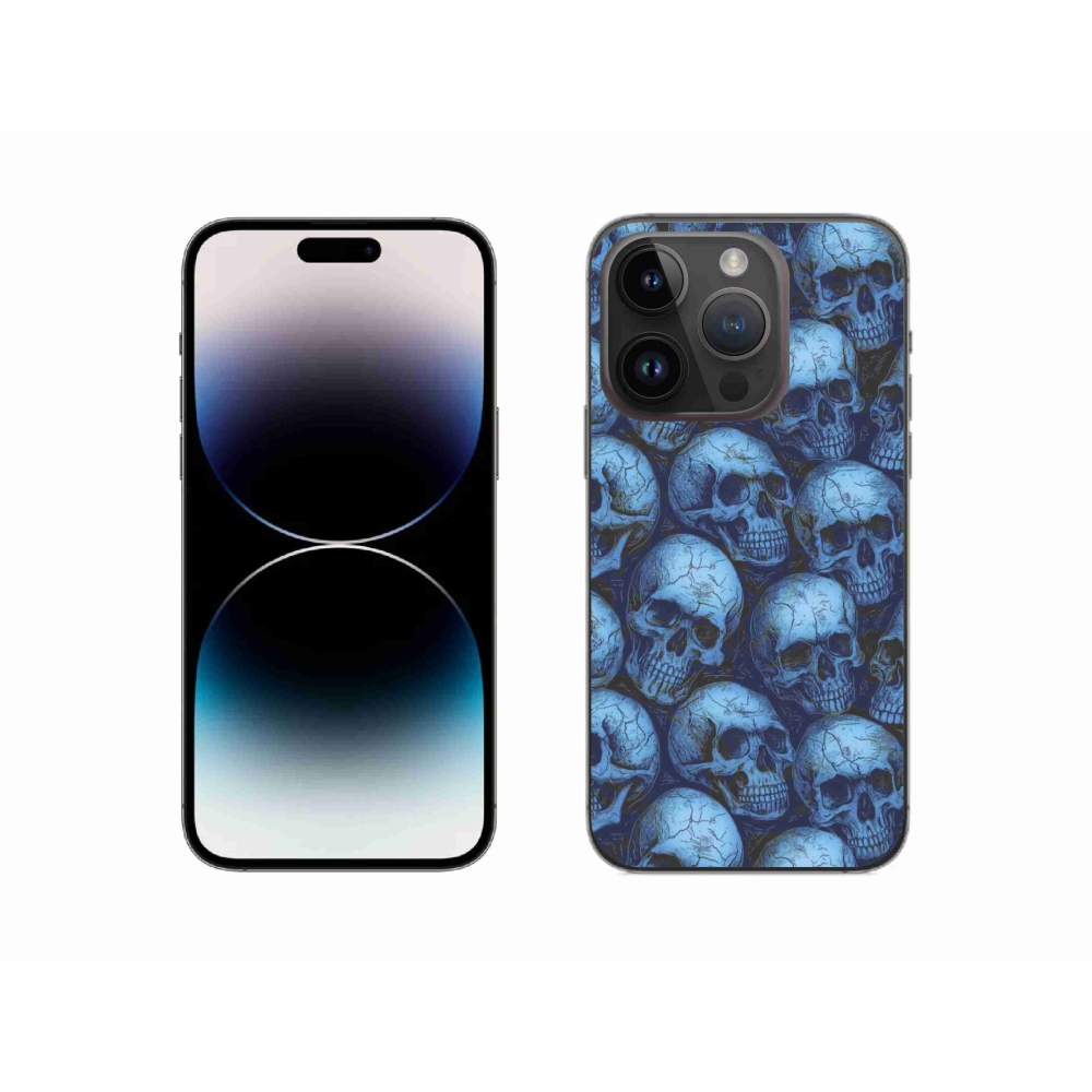 Gelový kryt mmCase na iPhone 14 Pro - lebky