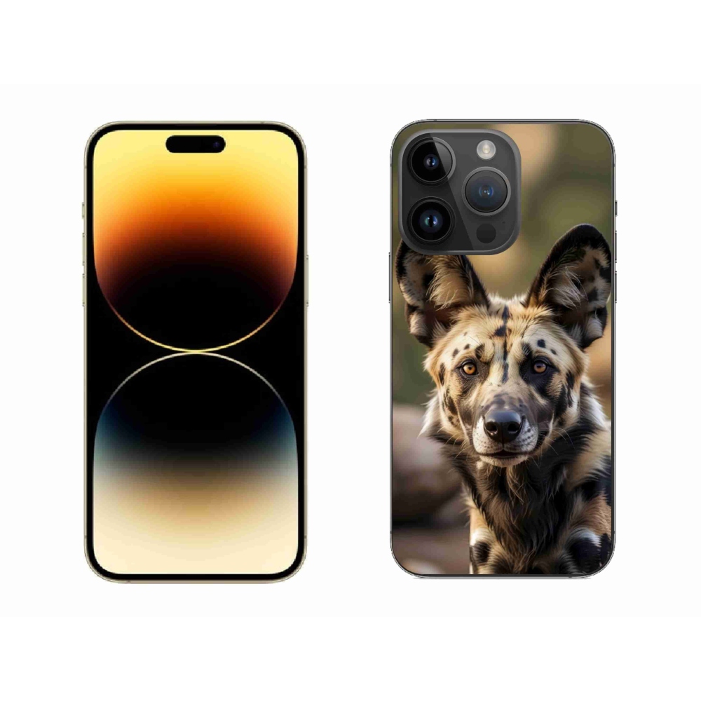 Gelový kryt mmCase na iPhone 14 Pro Max - africký divoký pes