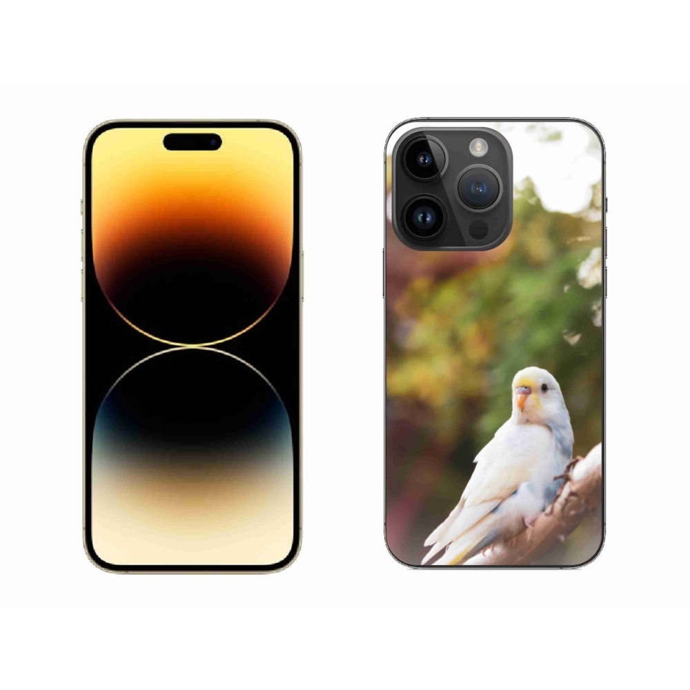 Gelový kryt mmCase na iPhone 14 Pro Max - andulka bílá