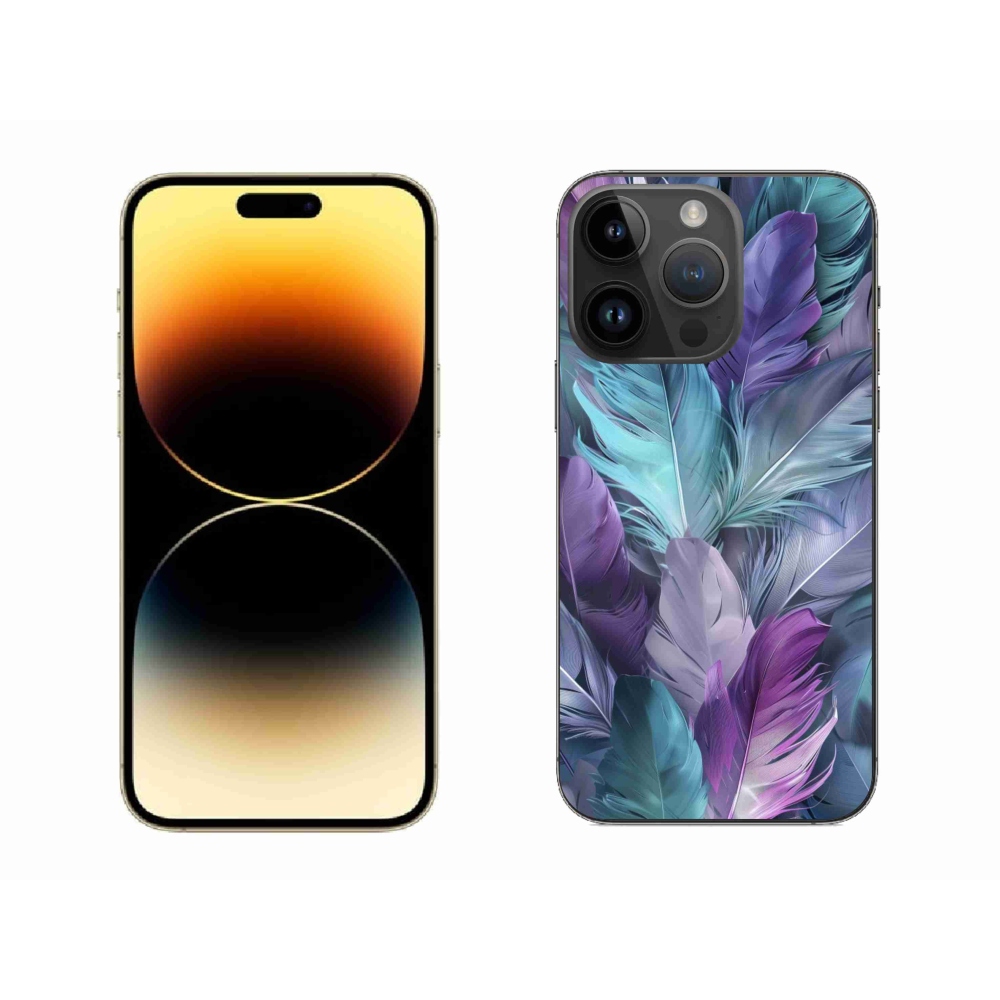 Gelový kryt mmCase na iPhone 14 Pro Max - barevné peří 2