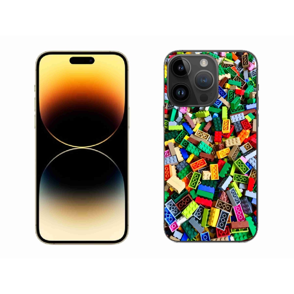 Gelový kryt mmCase na iPhone 14 Pro Max - barevné stavební kostky
