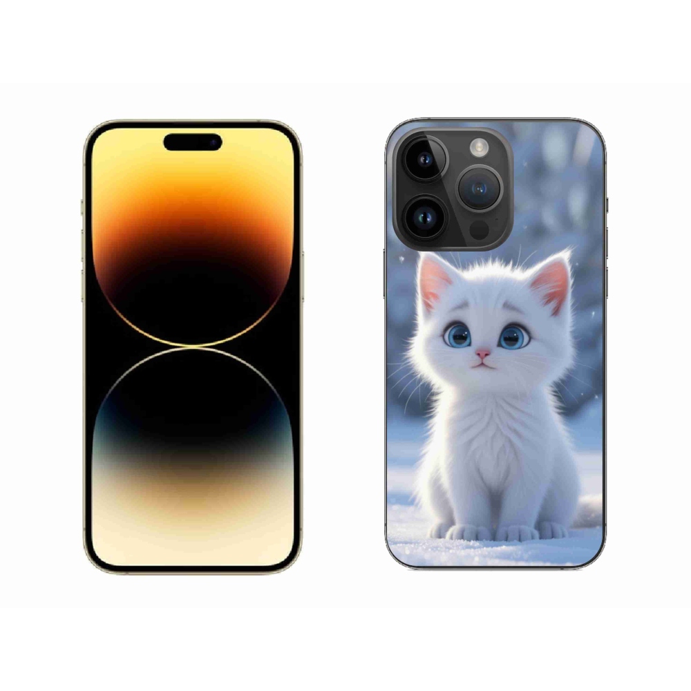 Gelový kryt mmCase na iPhone 14 Pro Max - bílé kotě 3