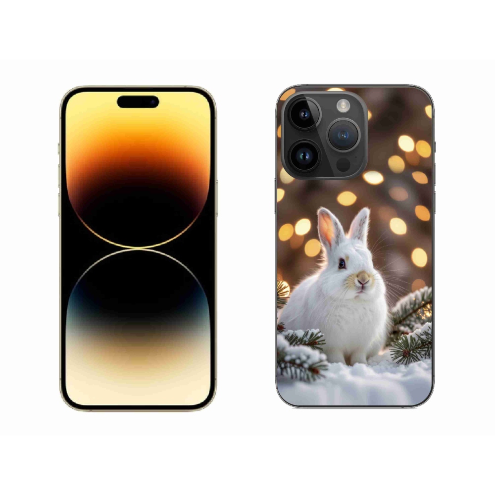 Gelový kryt mmCase na iPhone 14 Pro Max - bílý zajíc