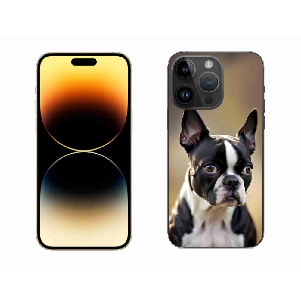 Gelový kryt mmCase na iPhone 14 Pro Max - bostonský teriér