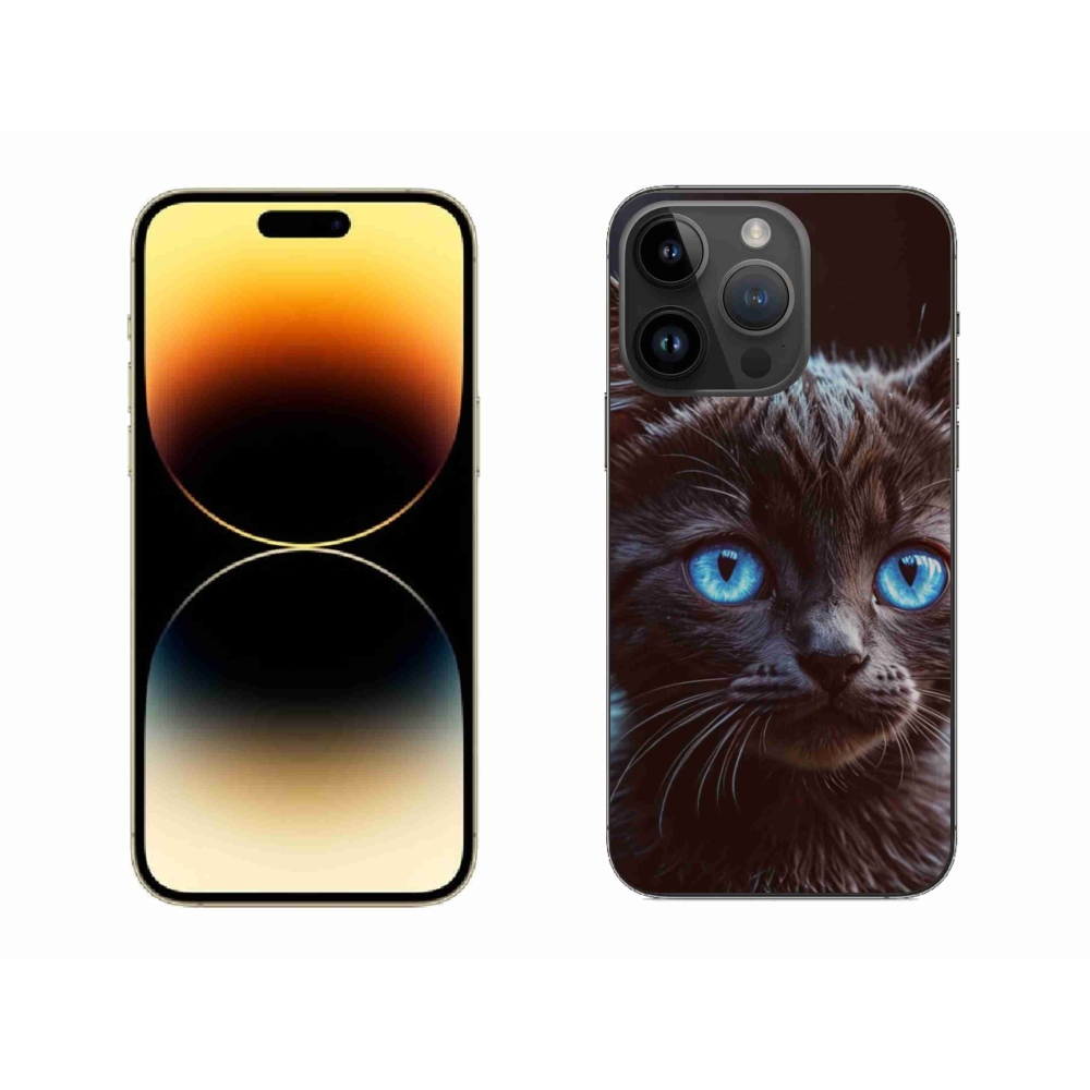 Gelový kryt mmCase na iPhone 14 Pro Max - černé kotě 2