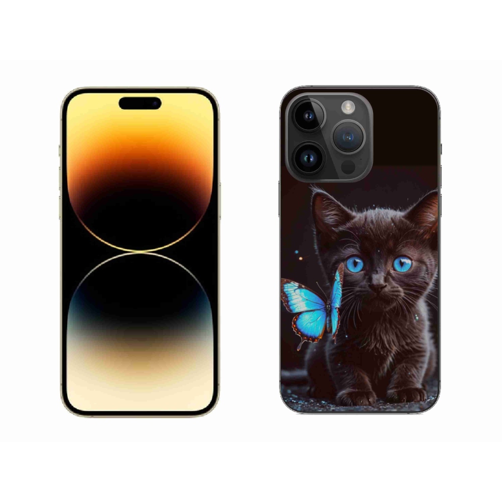 Gelový kryt mmCase na iPhone 14 Pro Max - černé kotě 3