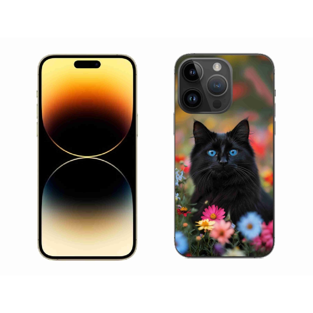 Gelový kryt mmCase na iPhone 14 Pro Max - černé kotě 4