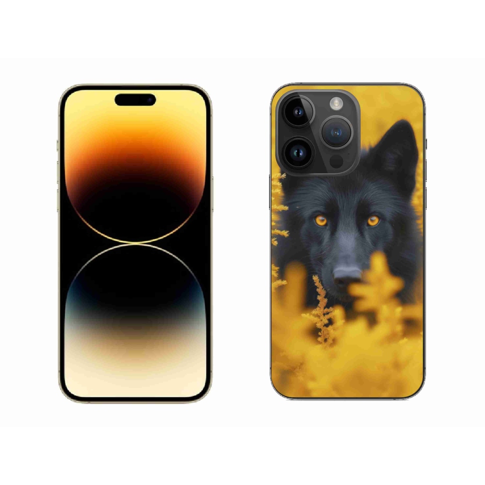 Gelový kryt mmCase na iPhone 14 Pro Max - černý vlk 2