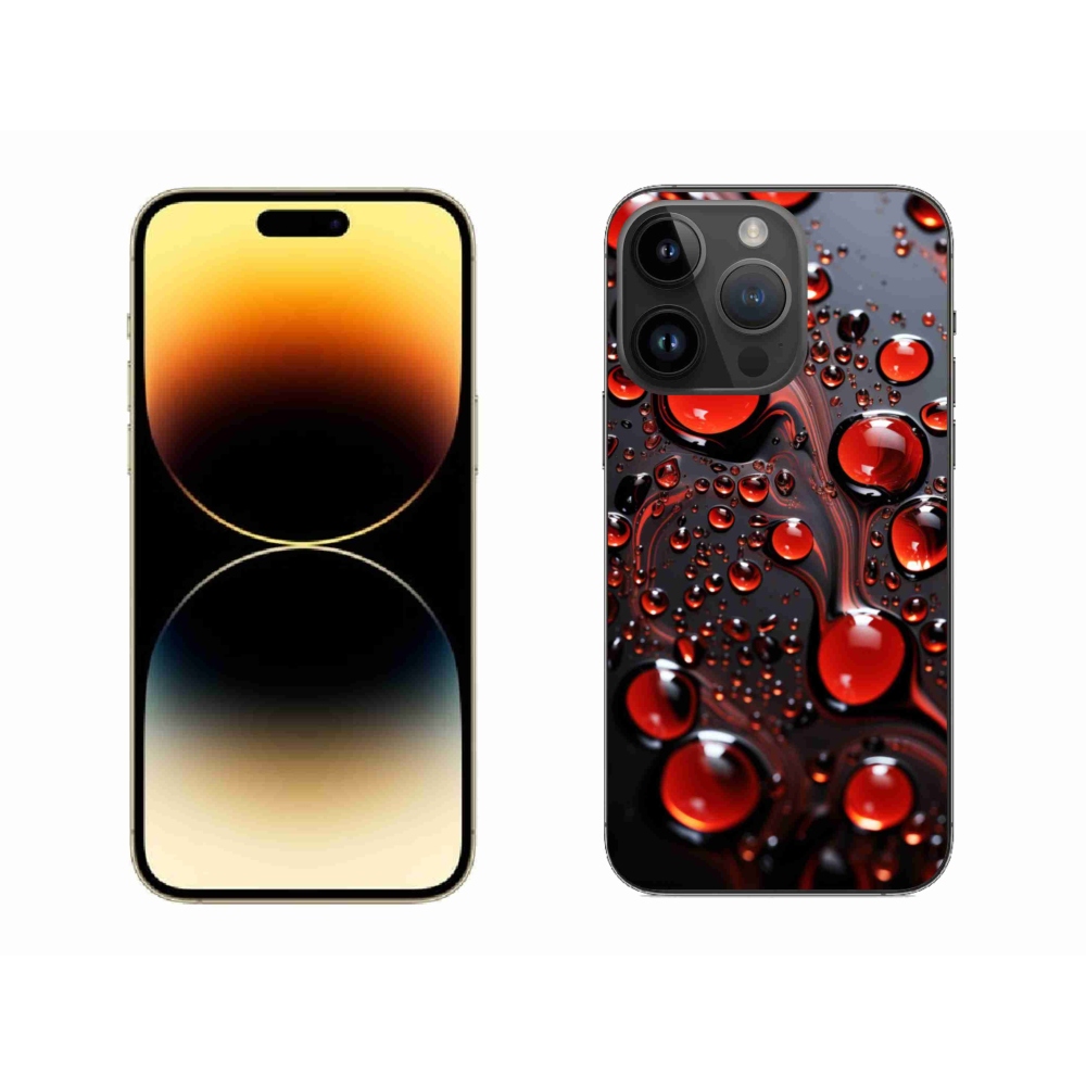 Gelový kryt mmCase na iPhone 14 Pro Max - červené kapky 2