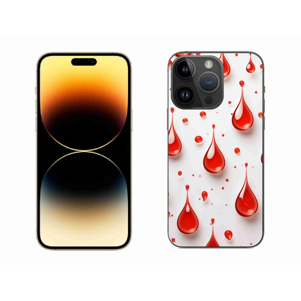 Gelový kryt mmCase na iPhone 14 Pro Max - červené kapky