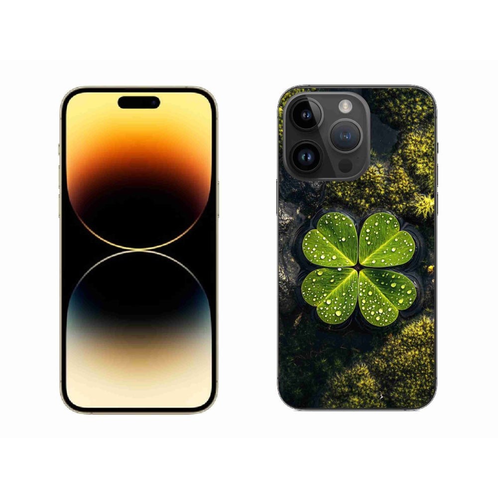 Gelový kryt mmCase na iPhone 14 Pro Max - čtyřlístek