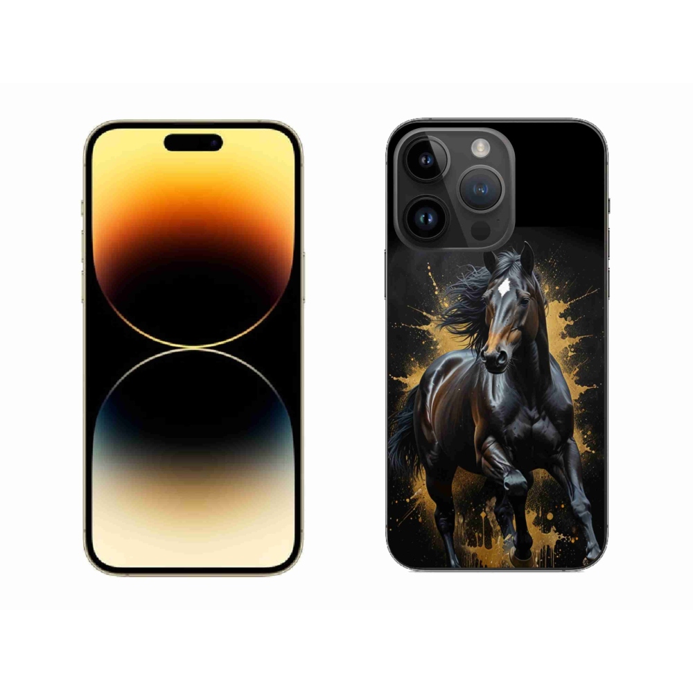 Gelový kryt mmCase na iPhone 14 Pro Max - elegantní černý hřebec
