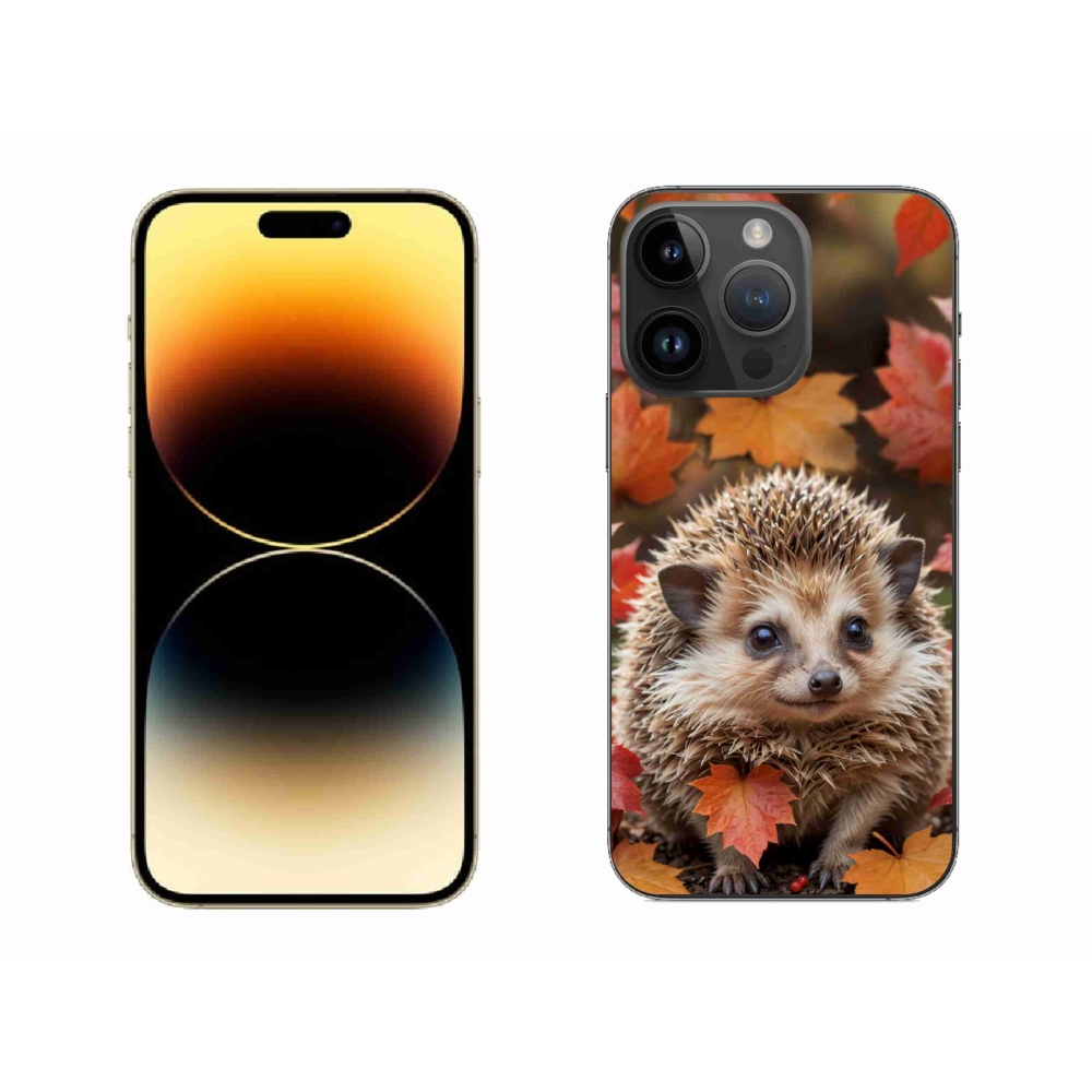 Gelový kryt mmCase na iPhone 14 Pro Max - ježek v listí