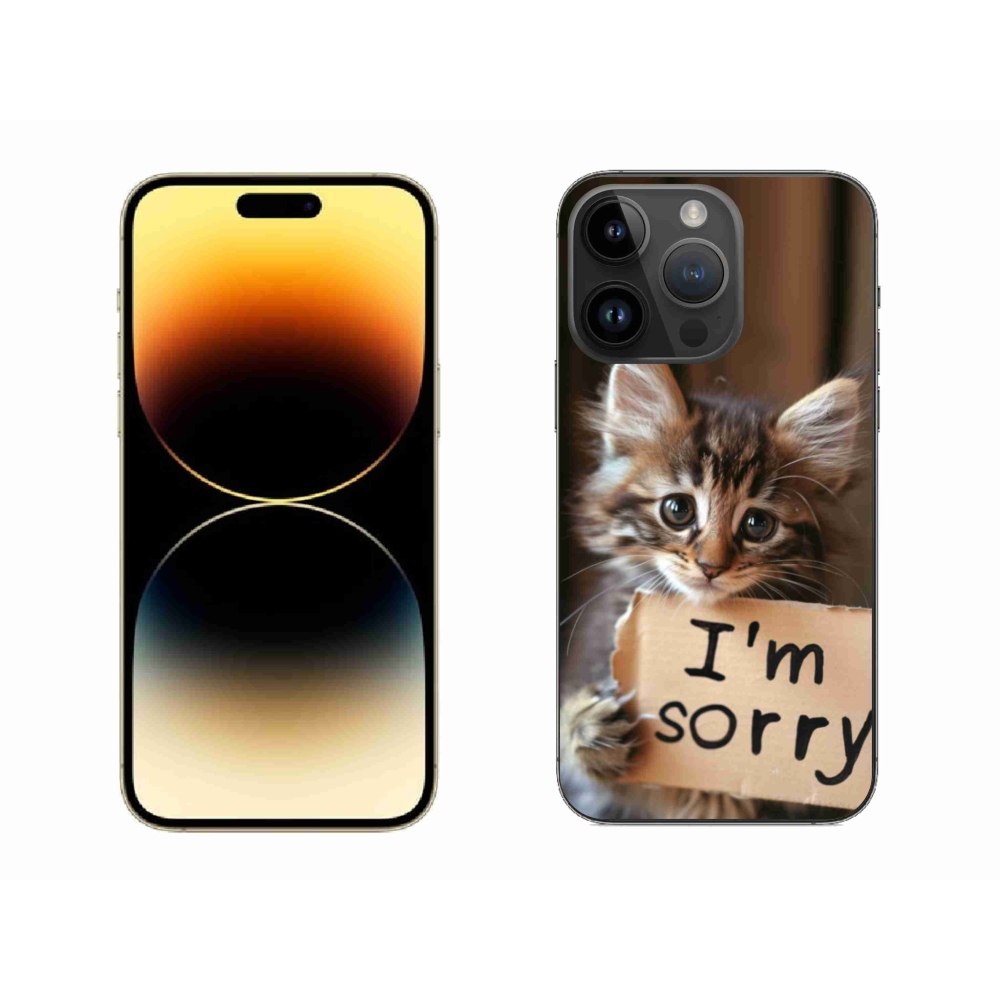 Gelový kryt mmCase na iPhone 14 Pro Max - kočíčí omluva