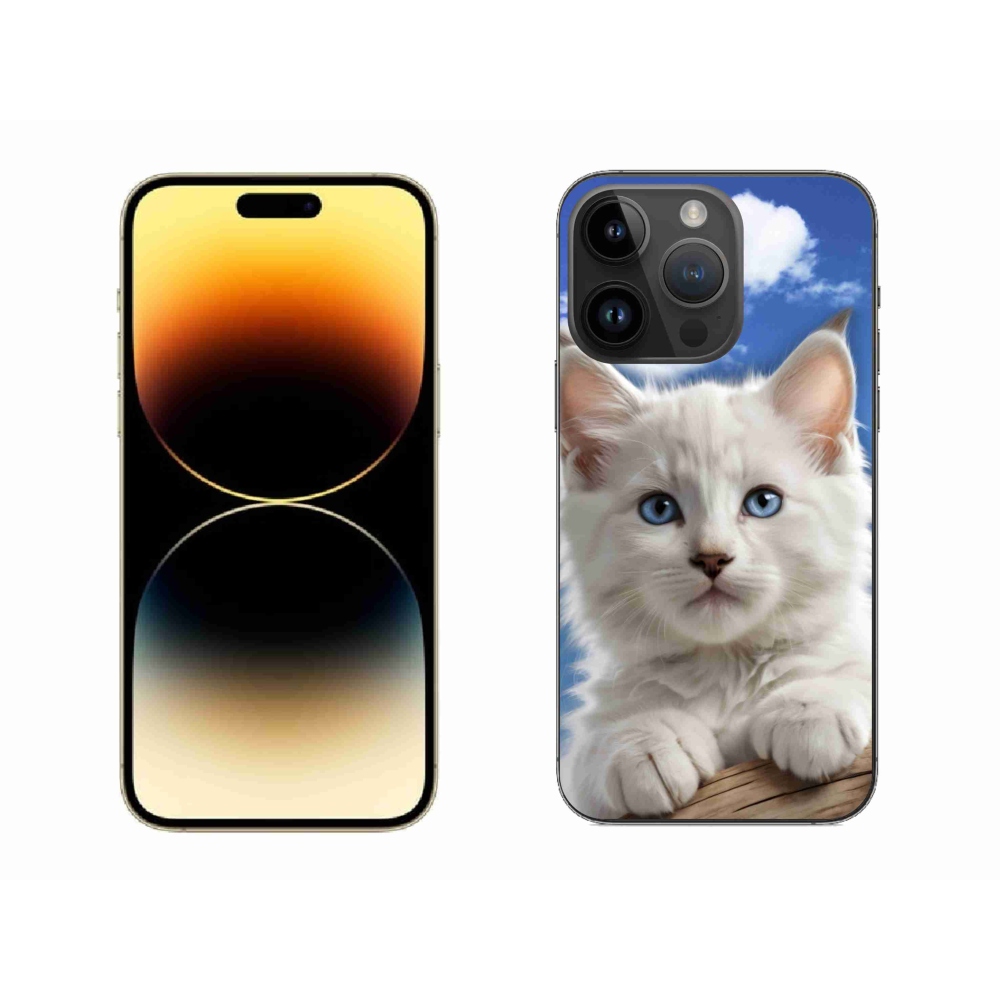 Gelový kryt mmCase na iPhone 14 Pro Max - kotě a oblaka