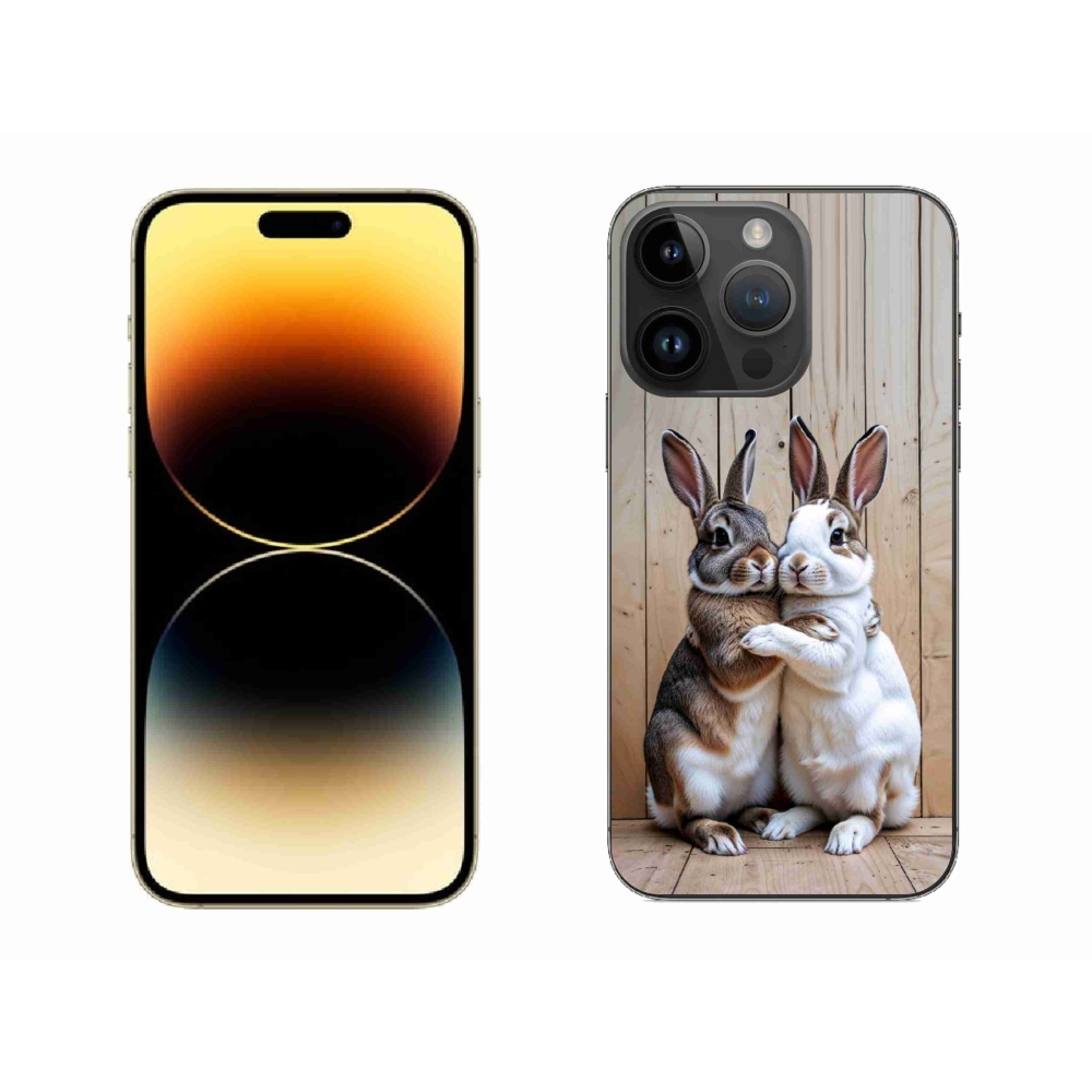 Gelový kryt mmCase na iPhone 14 Pro Max - králičí pár