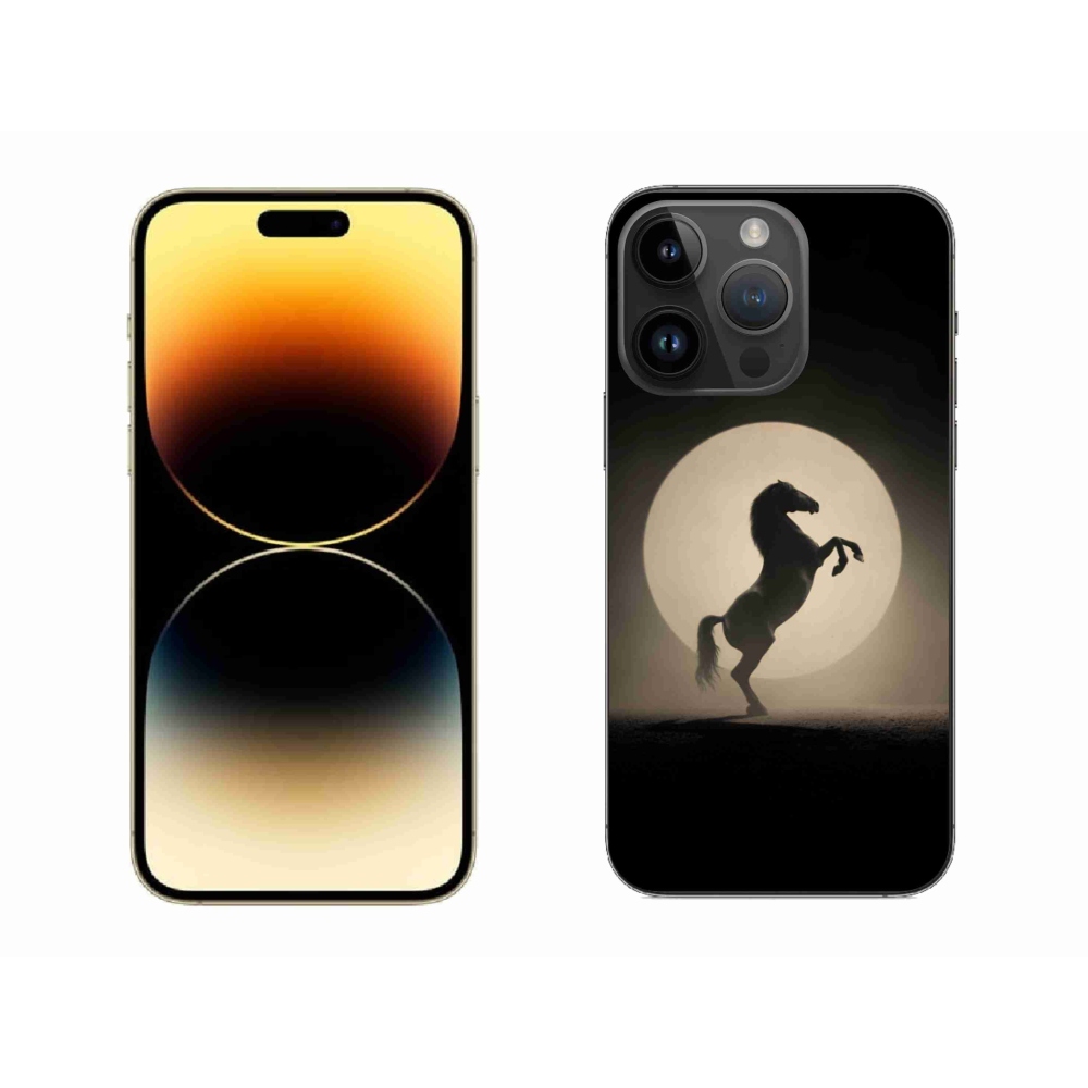 Gelový kryt mmCase na iPhone 14 Pro Max - kůň v siluetě
