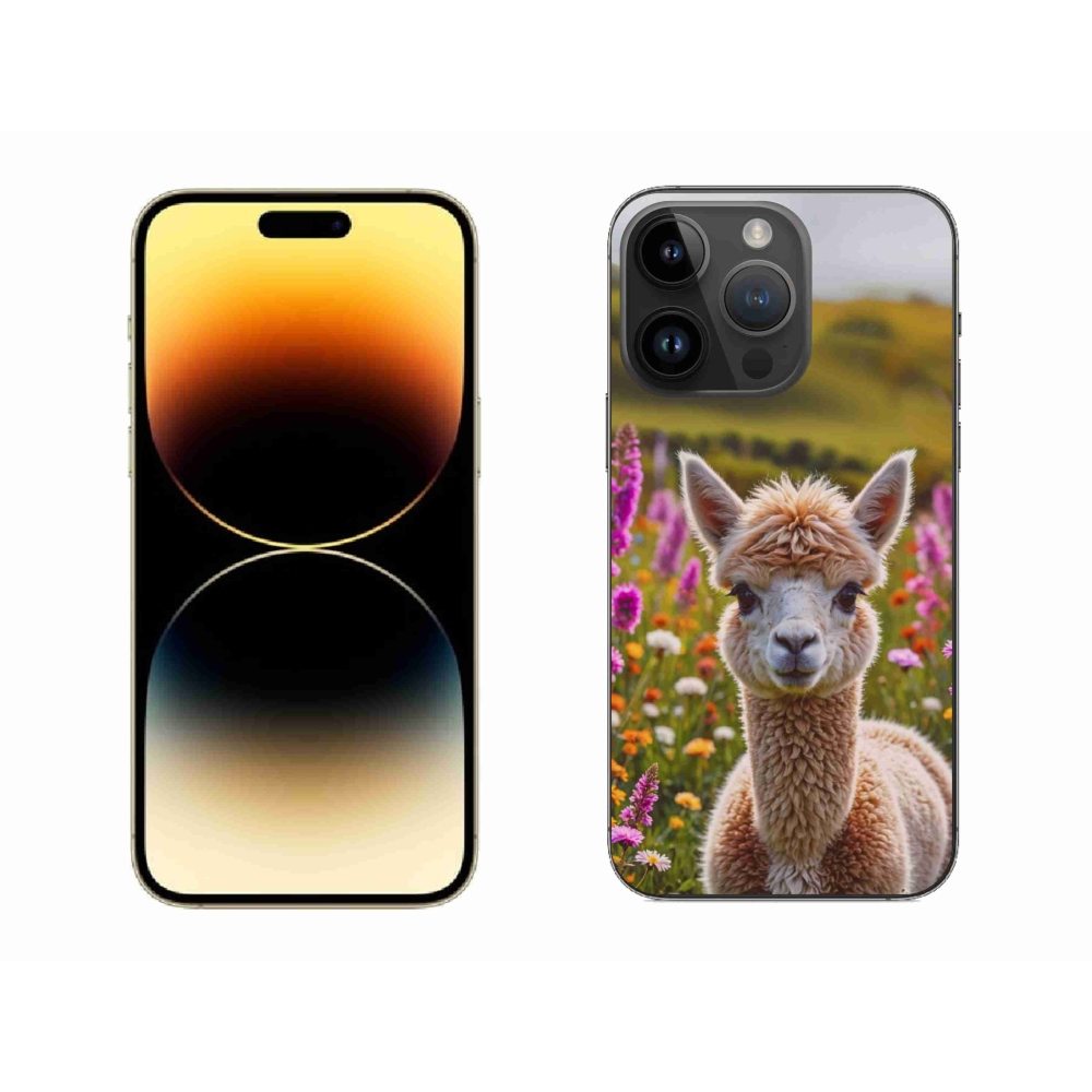Gelový kryt mmCase na iPhone 14 Pro Max - lama na louce