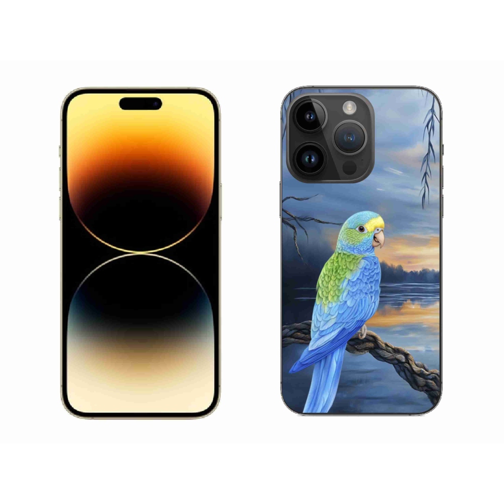 Gelový kryt mmCase na iPhone 14 Pro Max - modrý papoušek