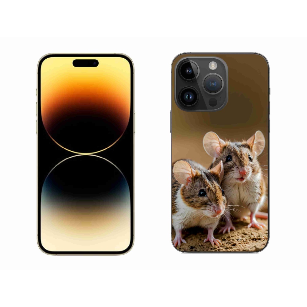 Gelový kryt mmCase na iPhone 14 Pro Max - myší duo