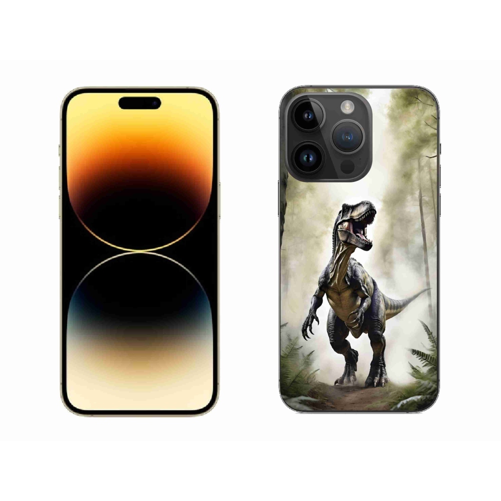 Gelový kryt mmCase na iPhone 14 Pro Max - naštvaný T-Rex