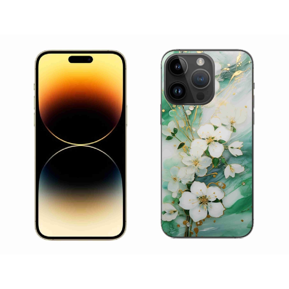 Gelový kryt mmCase na iPhone 14 Pro Max - něžné květy