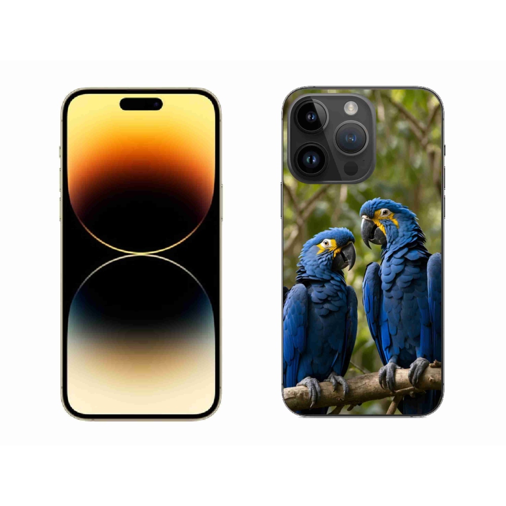 Gelový kryt mmCase na iPhone 14 Pro Max - papouščí duo