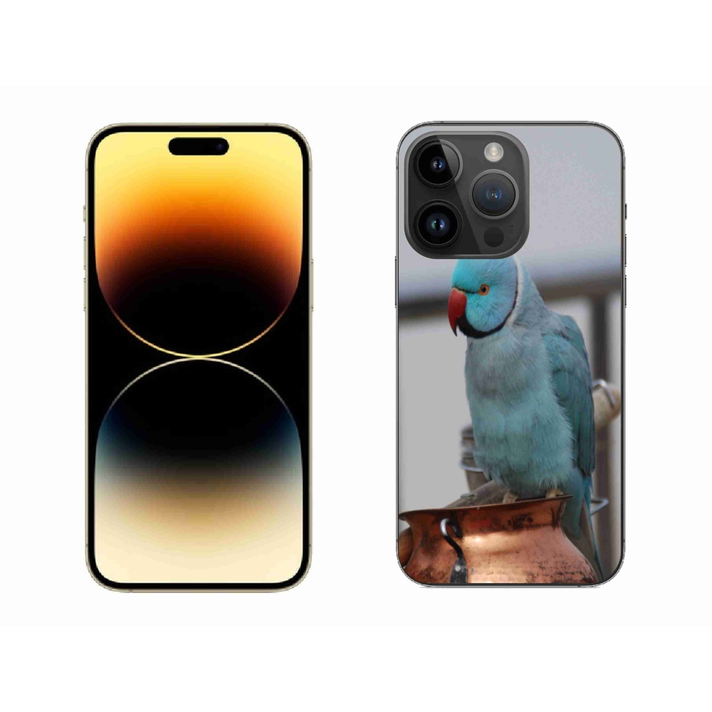 Gelový kryt mmCase na iPhone 14 Pro Max - papoušek alexandr modrý