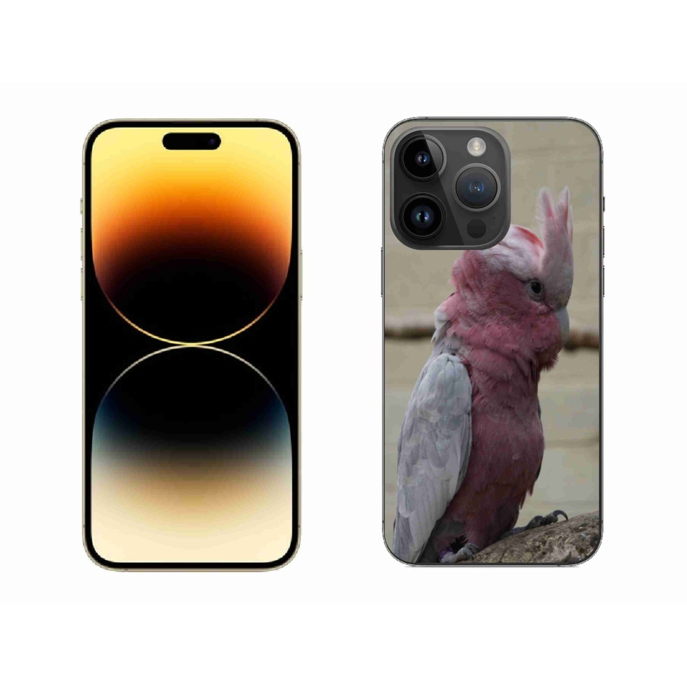 Gelový kryt mmCase na iPhone 14 Pro Max - papoušek kakadu růžový