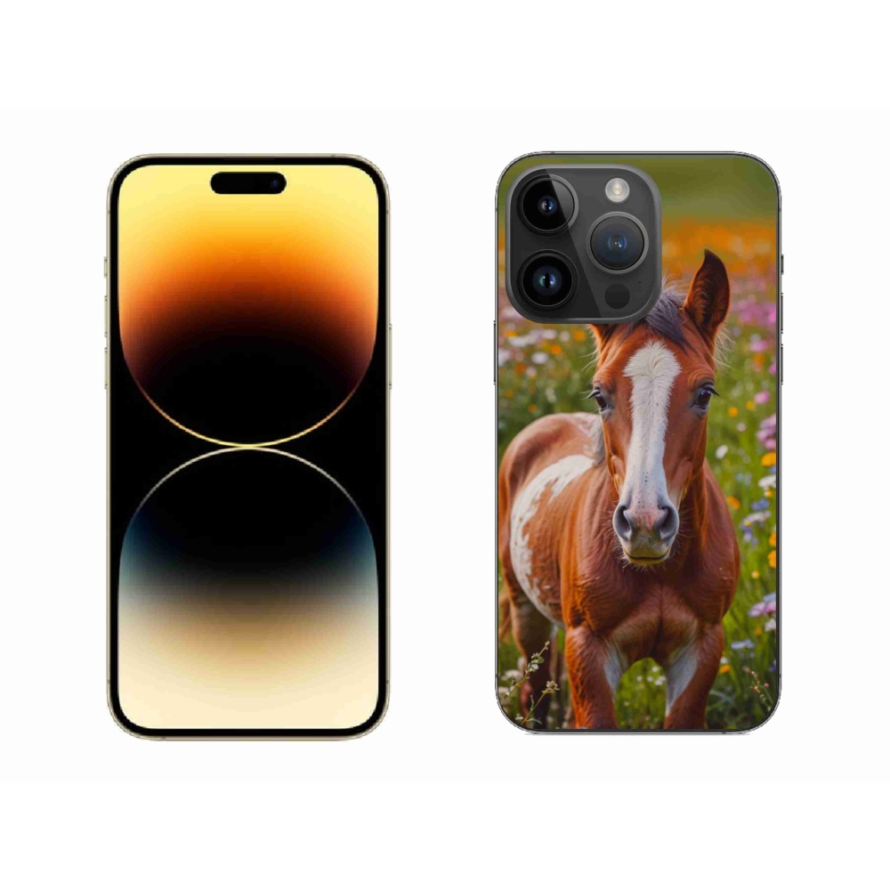 Gelový kryt mmCase na iPhone 14 Pro Max - roztomilé hříbě