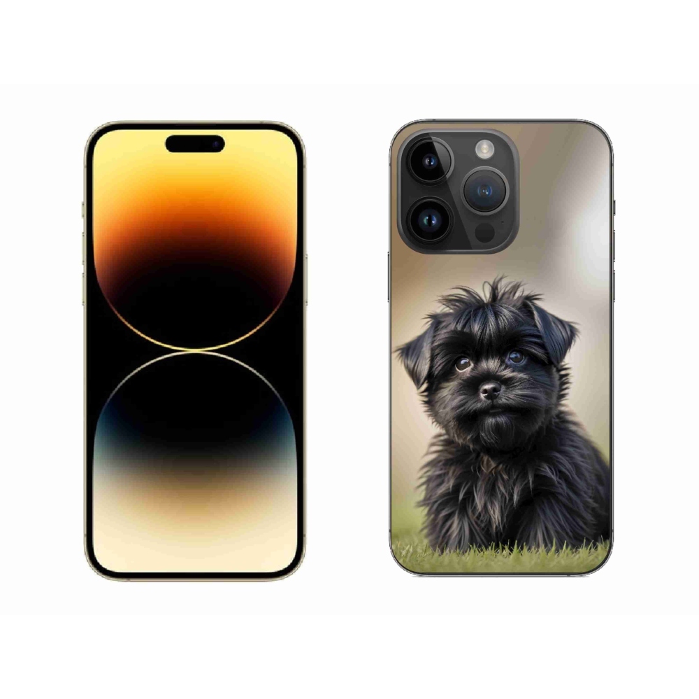 Gelový kryt mmCase na iPhone 14 Pro Max - roztomilý černý pejsek
