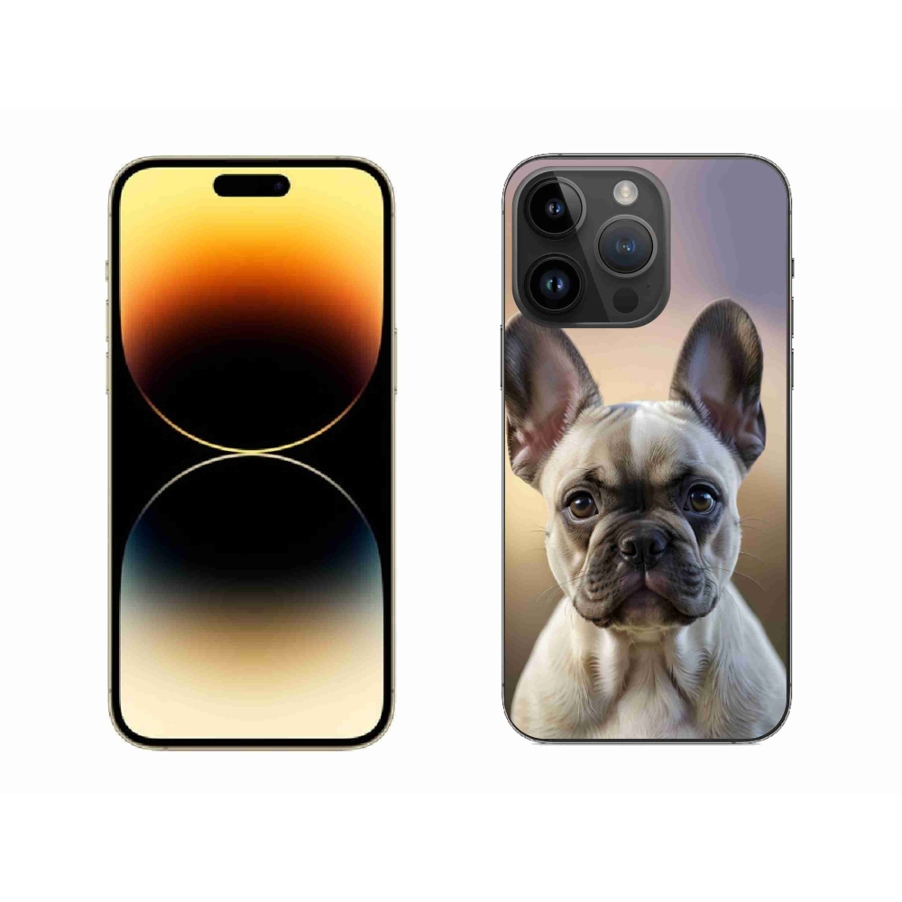 Gelový kryt mmCase na iPhone 14 Pro Max - roztomilý francouzský buldoček